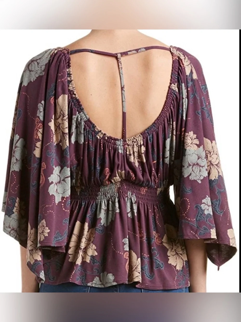 Free People Glenside Floral Print Top